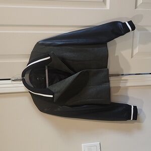 7 for all Mankind Varsity Cropped Jacket, size medium, black and green